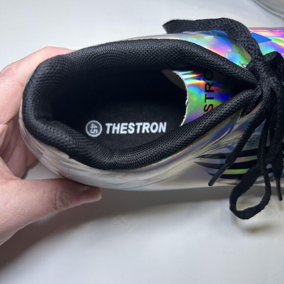 Thestron Track Spikes Shoes Men's Size 11 Silver Holographic Sprint Racing NWOB - Picture 7 of 13